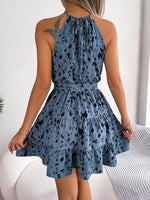 Casual Leopard Print Ruffled Swing Dress - Beautiful Woman