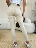 Judy Blue Full Size Garment Dyed Tummy Control Skinny Jeans - Beautiful Woman