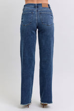 Judy Blue Full Size Raw Hem Mid Rise Jeans - Beautiful Woman