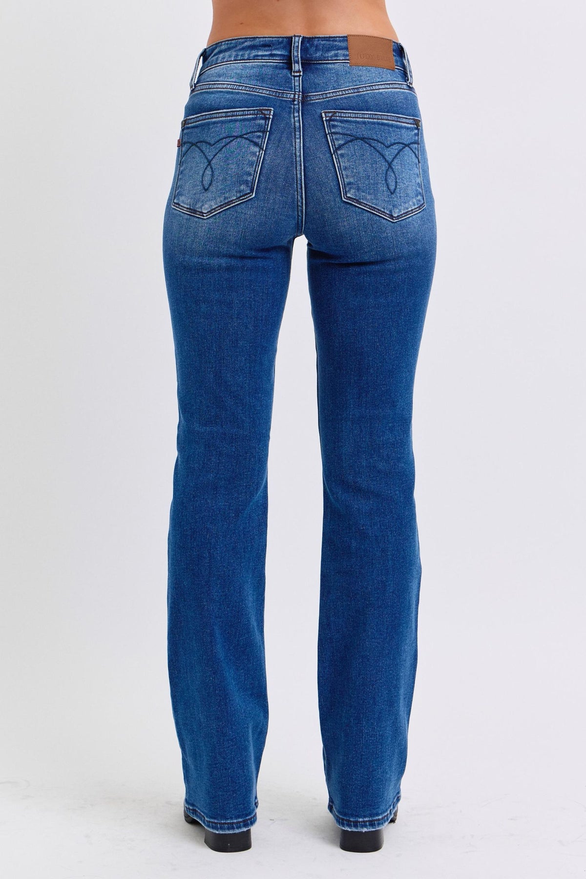 Judy Blue Full Size Run Mid-Rise Bootcut Jeans with Thermal Lining - Beautiful Woman