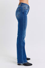 Judy Blue Full Size Run Mid-Rise Bootcut Jeans with Thermal Lining - Beautiful Woman