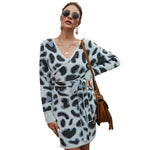 Leopard Print Dresses With Long Sleeves - Beautiful Woman