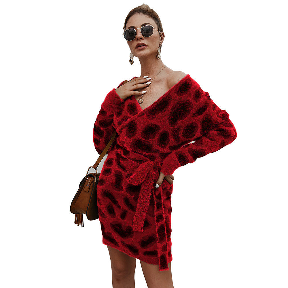 Leopard Print Dresses With Long Sleeves - Beautiful Woman