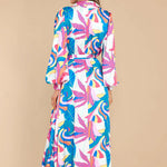 Long-sleeved Polo Printed Hem Dress - Beautiful Woman